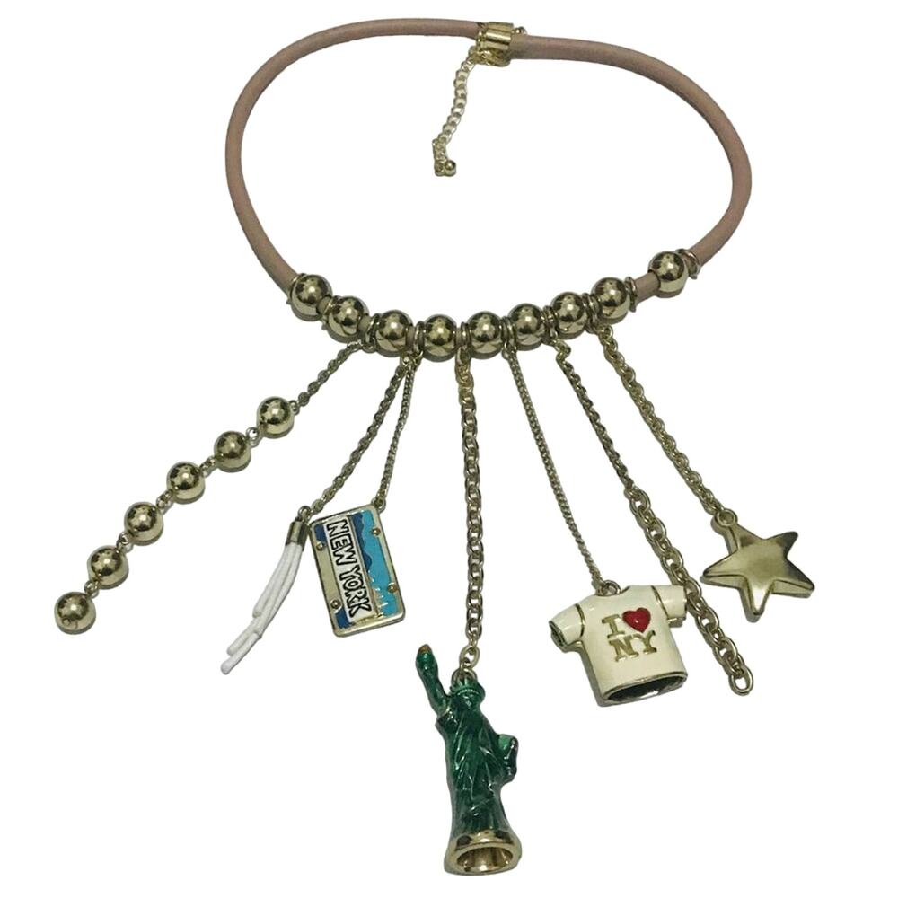 Gold and Mauve Color New York Necklace